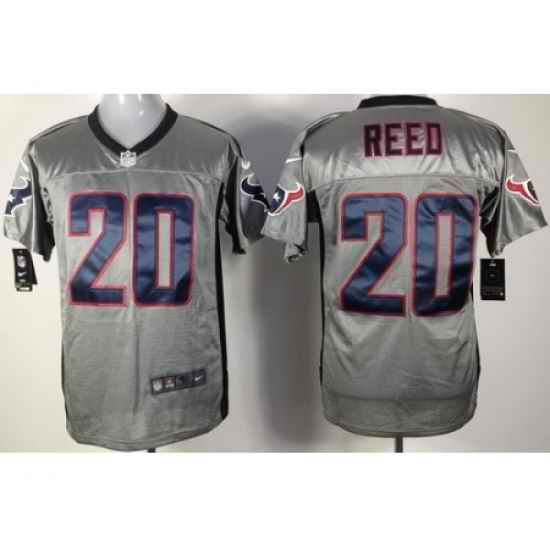 Nike Houston Texans 20 Ed Reed Grey Elite Shadow NFL Jersey